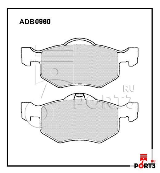 ALLIED NIPPON ADB0960 Комплект тормозных колодок, дисковый тормоз
