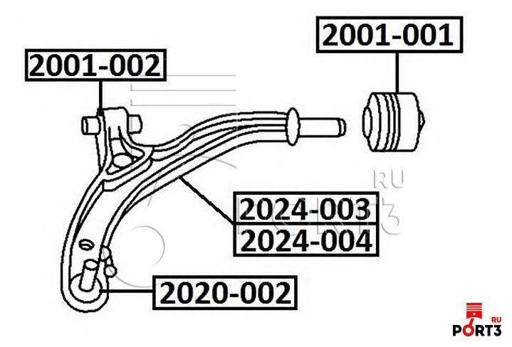 1 2024 03 22. ASVA 2024-002. Сайлентблок переднего рычага передний Крайслер Вояджер. 2024-001 Рычаг подвески верхний | перед прав | ASVA. ASVA · 2024-017.