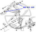 HANSE HR801169 Сайлентблок верхнего рычага передней подвески, пер