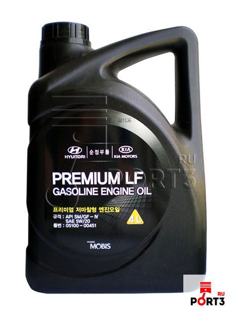 05100-00451 Моторное масло Premium LF Gasoline 5W-20 4л HYUNDAI/KIA .