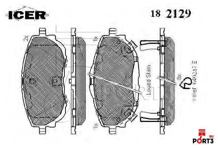 ICER 182129 Комплект тормозных колодок, дисковый тормоз