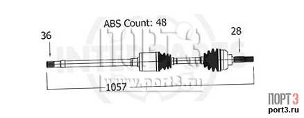INTERPARTS FD801242A Приводной вал