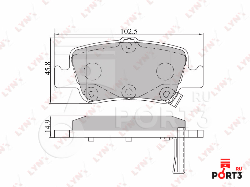 LYNX BD7547 Колодки тормозные задние