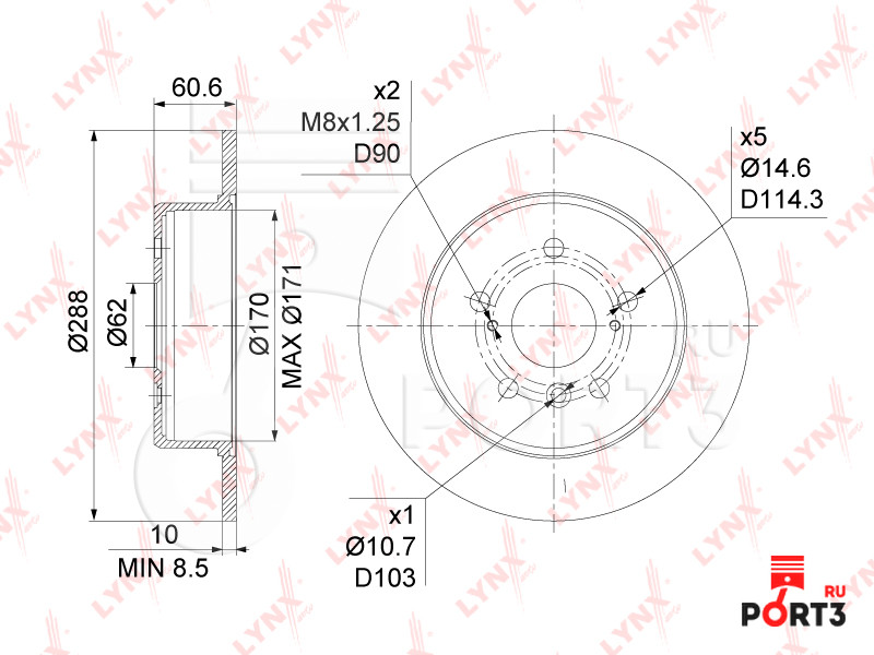 LYNX BN1148 Тормозной диск