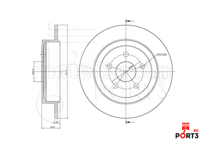 METELLI 231107C Тормозной диск
