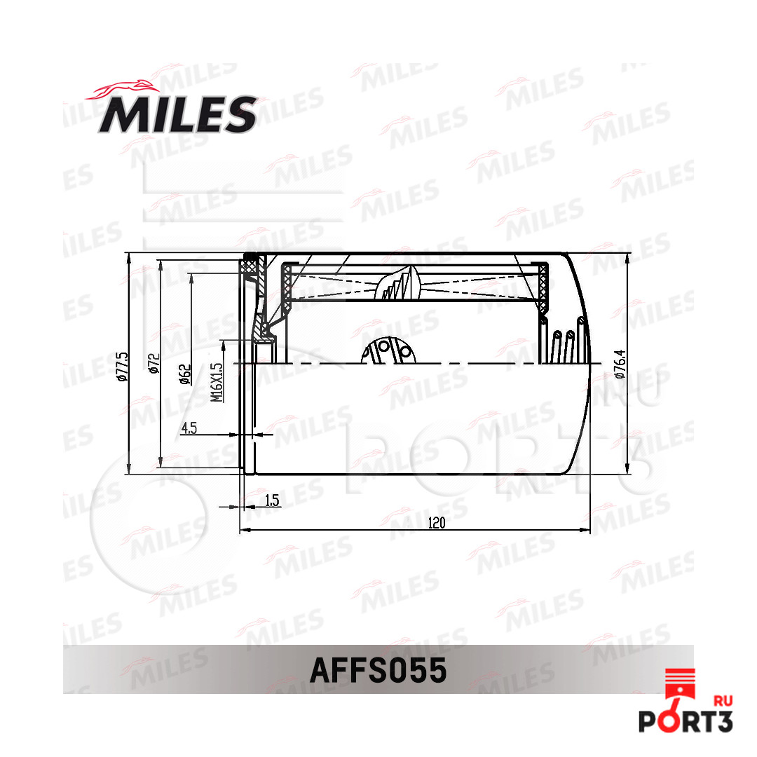 Miles 55. Фильтр топливный Miles affs024.