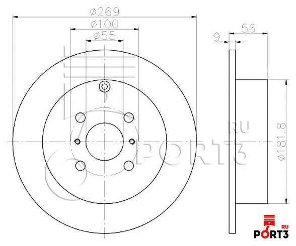 MINTEX MDC1655 Тормозной диск