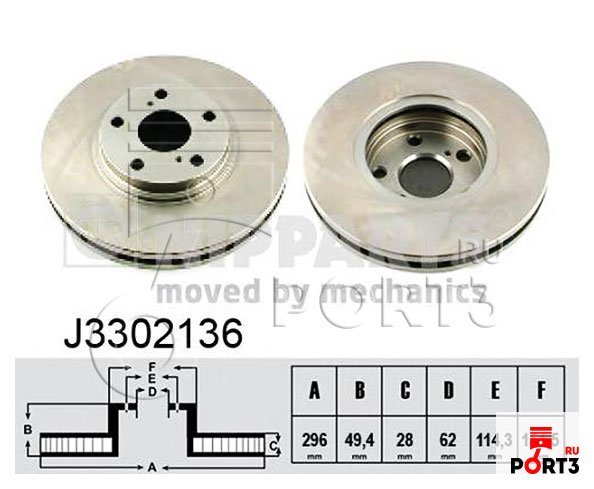 NIPPARTS J3302136 Тормозной диск