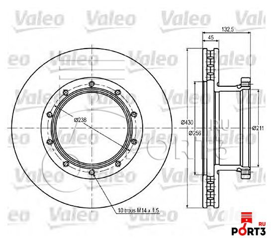 Тормозной диск Mercedes-Benz ACTROS MP4 / MP5