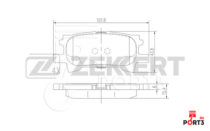 ZEKKERT BS1995 Комплект тормозных колодок, дисковый тормоз