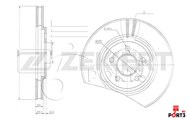 ZEKKERT BS5466 Тормозной диск